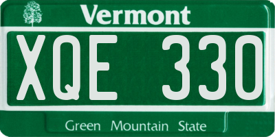 VT license plate XQE330