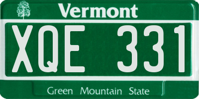 VT license plate XQE331