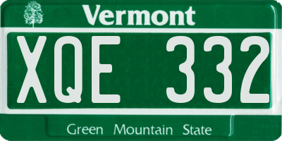 VT license plate XQE332