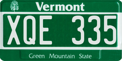 VT license plate XQE335