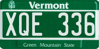 VT license plate XQE336