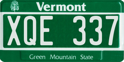 VT license plate XQE337