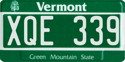 VT license plate XQE339