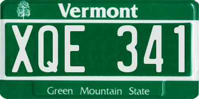 VT license plate XQE341