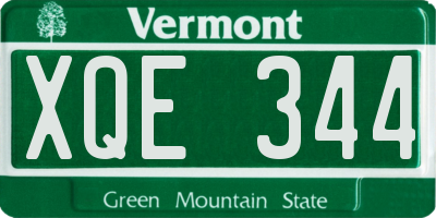 VT license plate XQE344