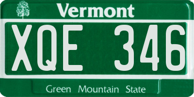 VT license plate XQE346