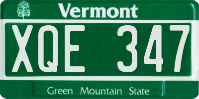VT license plate XQE347