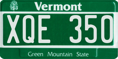 VT license plate XQE350