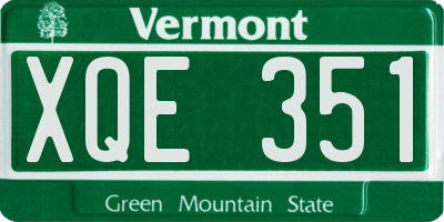 VT license plate XQE351