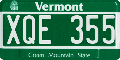 VT license plate XQE355