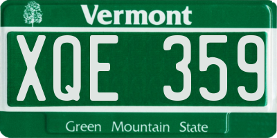 VT license plate XQE359