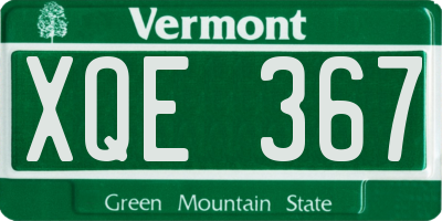 VT license plate XQE367