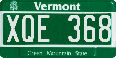 VT license plate XQE368