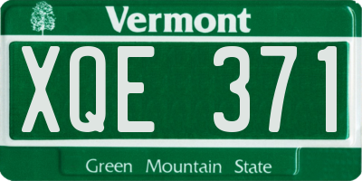 VT license plate XQE371