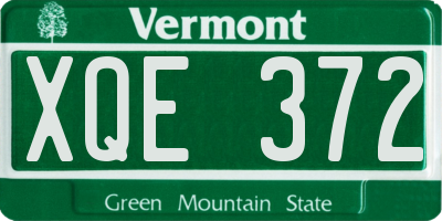 VT license plate XQE372