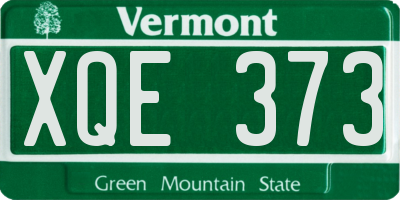 VT license plate XQE373