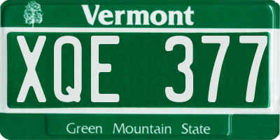 VT license plate XQE377