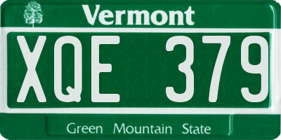VT license plate XQE379
