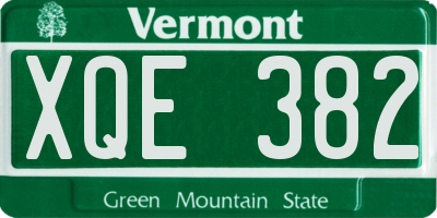 VT license plate XQE382