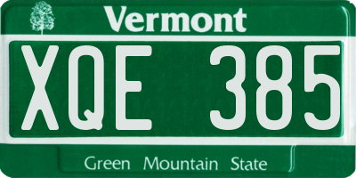 VT license plate XQE385