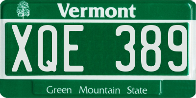 VT license plate XQE389