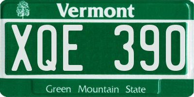 VT license plate XQE390
