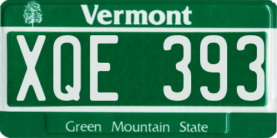 VT license plate XQE393