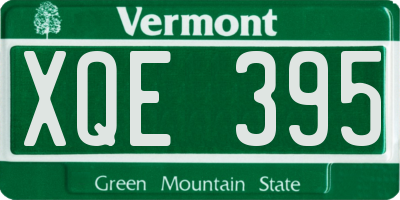 VT license plate XQE395