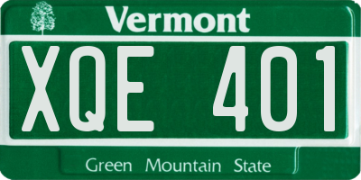 VT license plate XQE401