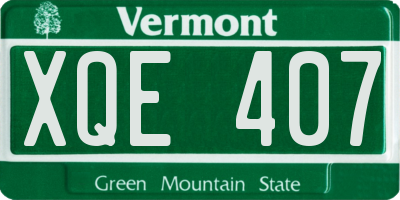 VT license plate XQE407
