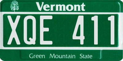 VT license plate XQE411