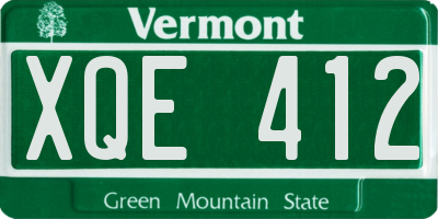 VT license plate XQE412