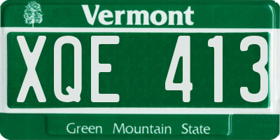 VT license plate XQE413