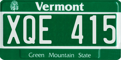 VT license plate XQE415