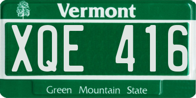 VT license plate XQE416