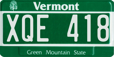 VT license plate XQE418