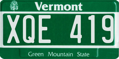 VT license plate XQE419
