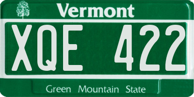 VT license plate XQE422