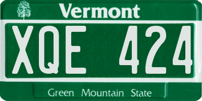 VT license plate XQE424