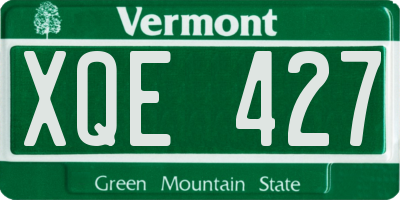 VT license plate XQE427