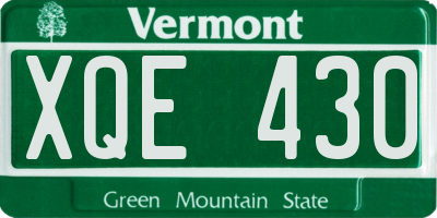 VT license plate XQE430