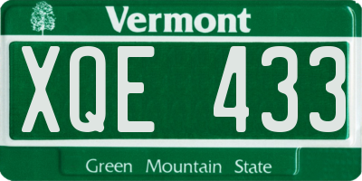 VT license plate XQE433