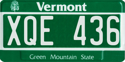 VT license plate XQE436