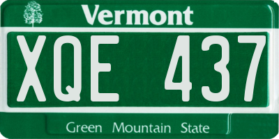 VT license plate XQE437