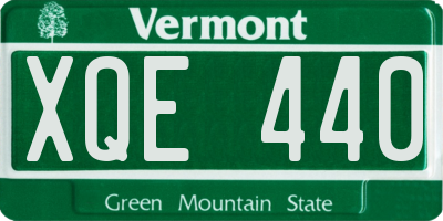 VT license plate XQE440