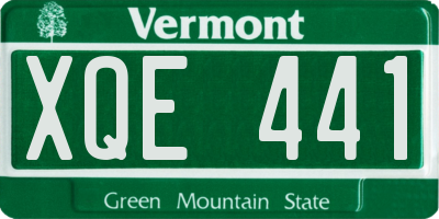 VT license plate XQE441