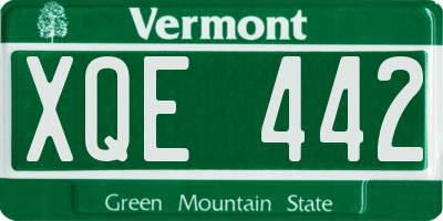 VT license plate XQE442