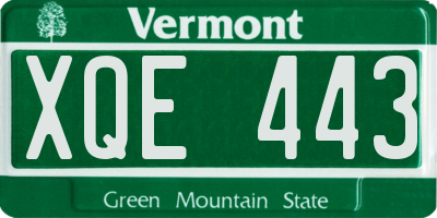 VT license plate XQE443