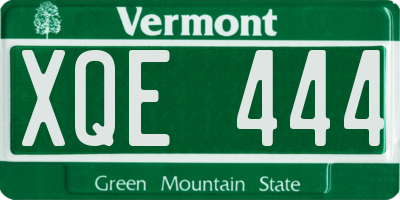VT license plate XQE444
