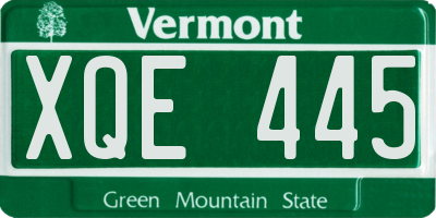 VT license plate XQE445